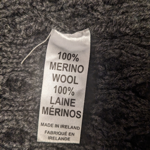 Aran Mór Ireland Hooded Merino Wool Cardigan Sweater Zip Celtic Knit Medium - Picture 4 of 9